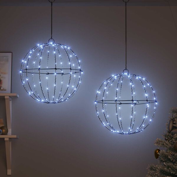 vidaXL &Mu;&pi;ά&lambda;&alpha; &mu;&epsilon; 192 LED 2 pcs &Psi;&upsilon;&chi;&rho;ό &lambda;&epsilon;&upsilon;&kappa;ό 40,5 x 40,5 x 42 &epsilon;&kappa; &Mu;έ&tau;&alpha;&lambda;&lambda;&omicron;