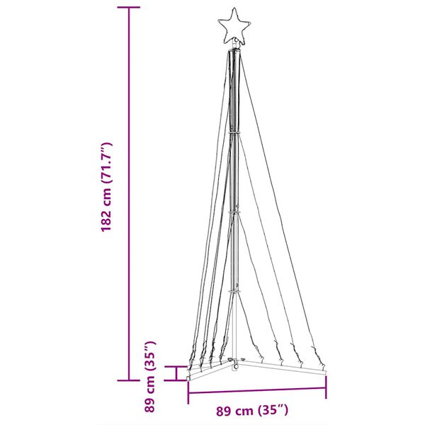 vidaXL Χριστουγεννιάτικο δέντρο LED 339 LED Θερμό Λευκό 182 εκ.