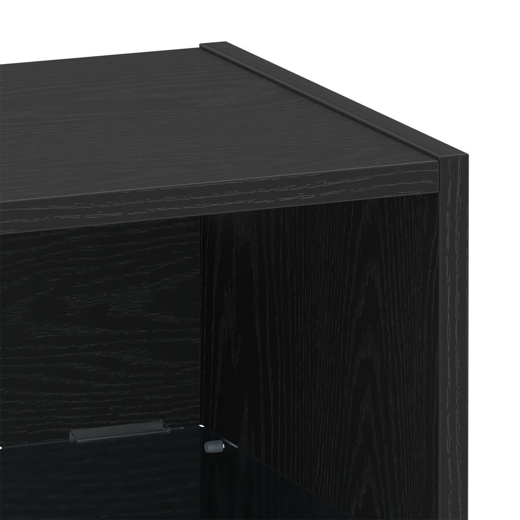 vidaXL Πλωτό ράφι 2 pcs Μαύρο 40 x 28.5 x 40 εκ Επεξεργασμένο ξύλο
