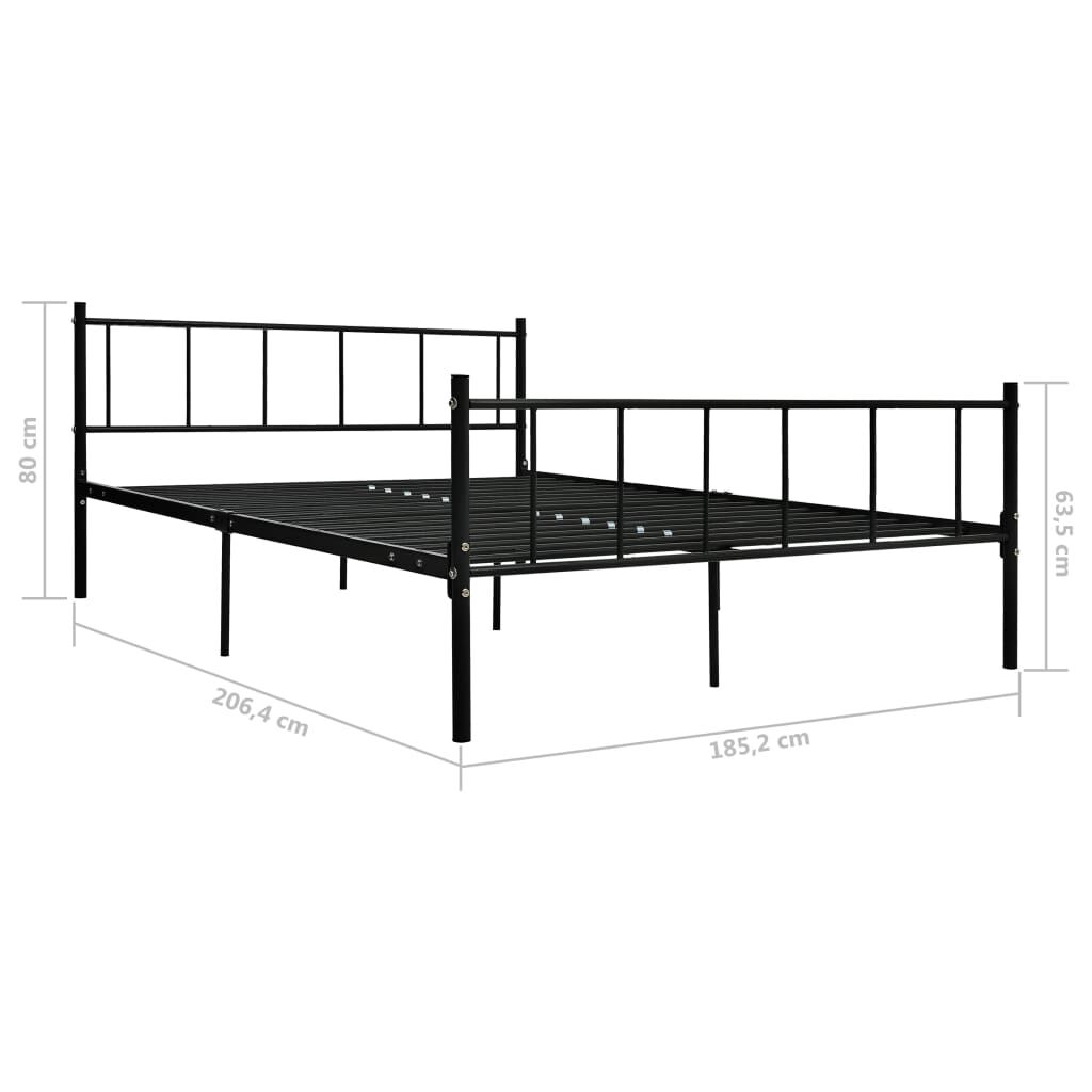 vidaXL Πλαίσιο Κρεβατιού Μαύρο 180 x 200 εκ. Μεταλλικό
