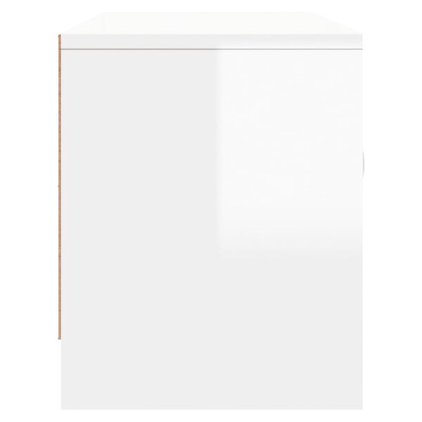 vidaXL Έπιπλο Τηλεόρασης Γυαλ. Λευκό 102x30x37,5 εκ Επεξεργασμένο Ξύλο