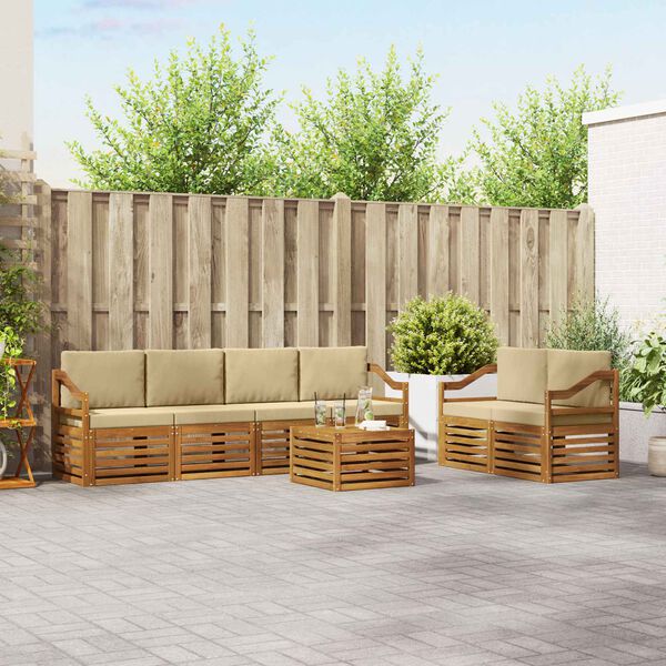 vidaXL &Sigma;&epsilon;&iota;&rho;ά &Kappa;&alpha;&nu;&alpha;&pi;έ &Epsilon;&xi;&omega;&tau;&epsilon;&rho;&iota;&kappa;&omicron;ύ &mu;&epsilon; &mu;&alpha;&xi;&iota;&lambda;ά&rho;&iota; 7 pcs &Phi;&upsilon;&sigma;&iota;&kappa;ό &kappa;&alpha;&iota; &Mu;&pi;&epsilon;&zeta;