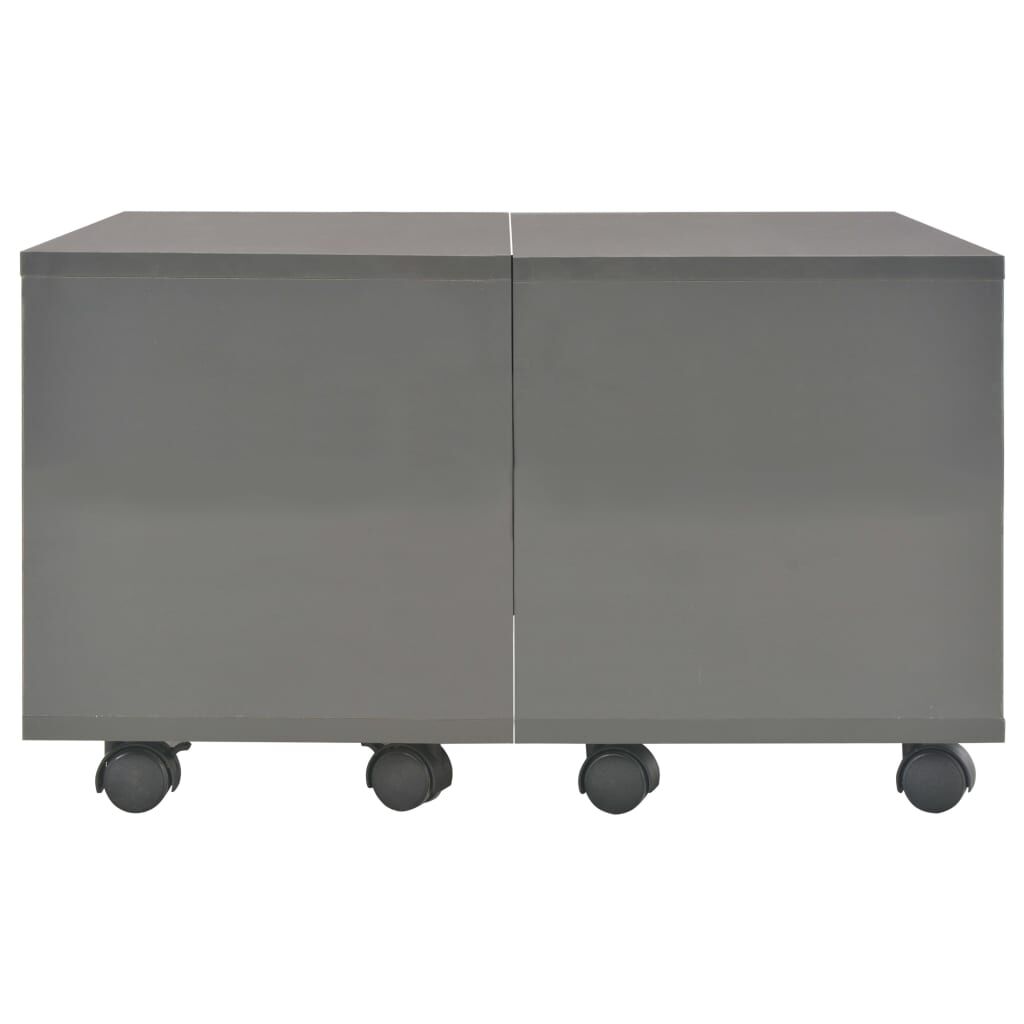 vidaXL Τραπεζάκι Σαλονιού Γυαλιστερό Γκρι 60 x 60 x 35 εκ. Μοριοσανίδα
