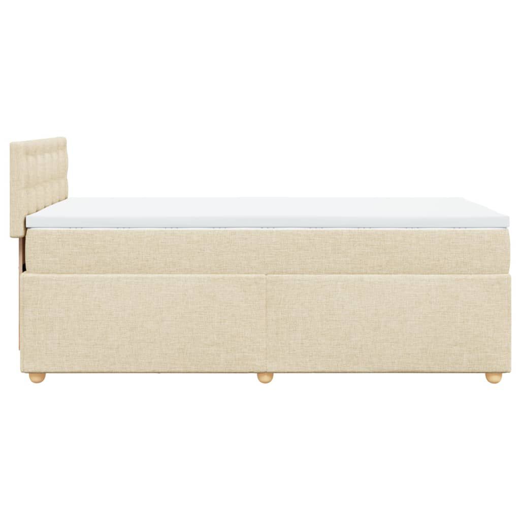 vidaXL Κρεβάτι Boxspring με Στρώμα Κρεμ 90x190 εκ.Υφασμάτινο