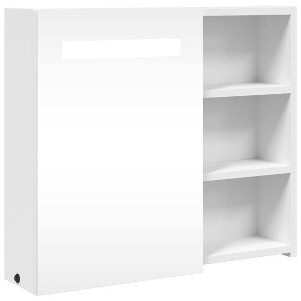 vidaXL Καθρέφτης Μπάνιου με Ντουλάπι & LED Λευκό 60 x 13 x 52 εκ.