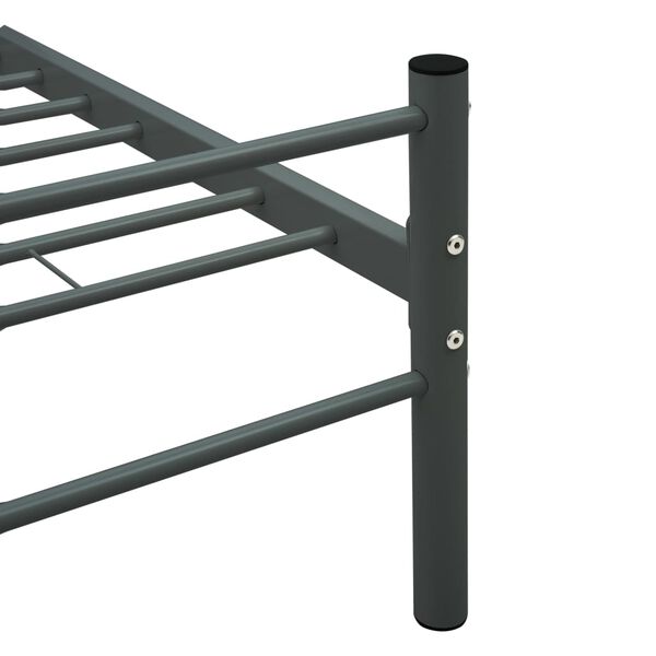 vidaXL Πλαίσιο Κρεβατιού Γκρι 100 x 200 εκ. Μεταλλικό