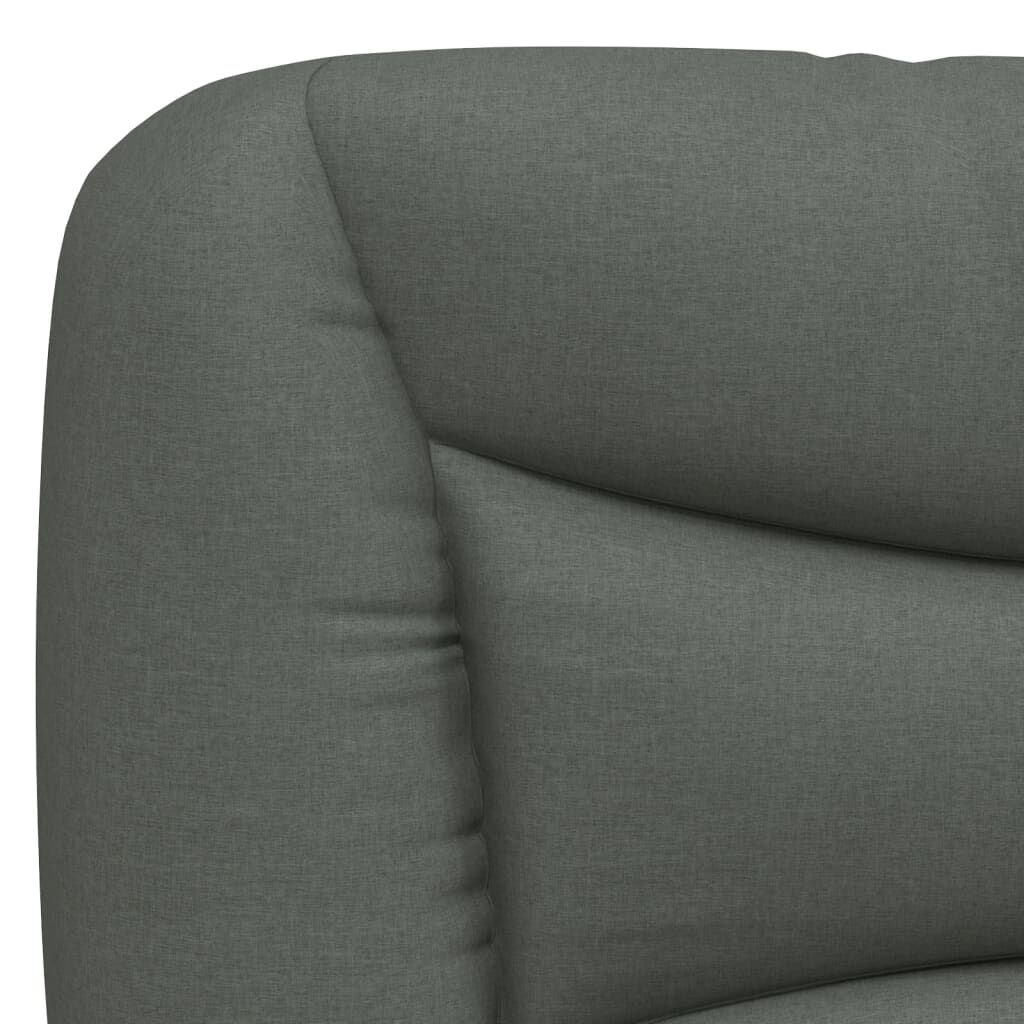 vidaXL Κρεβάτι Σκούρο Γκρι 180x200 εκ Υφασμάτιν