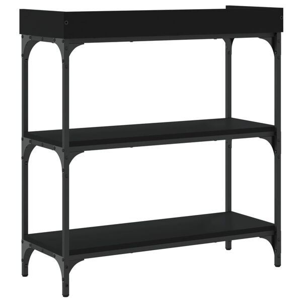 vidaXL Τραπέζι Κονσόλα με Ράφια Μαύρο 75 x 30 x 80 εκ.