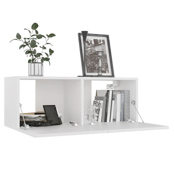 vidaXL Έπιπλο Τηλεόρασης Λευκό 80 x 30 x 30 εκ. από Επεξ. Ξύλο