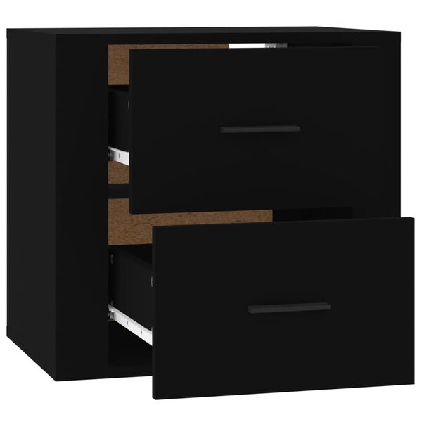 vidaXL Κομοδίνο Επιτοίχιο Μαύρα 50 x 36 x47 εκ.
