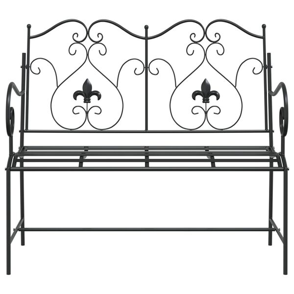 vidaXL Παγκάκι κήπου Μαύρο 104 x 54 x 93εκ Ατσάλι