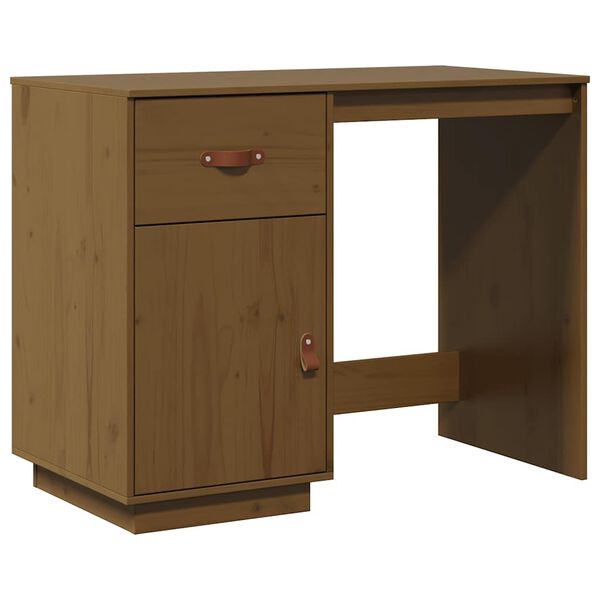 vidaXL Γραφείο Καφέ Μελί 95 x 50 x 75 εκ. από Μασίφ Ξύλο Πεύκου