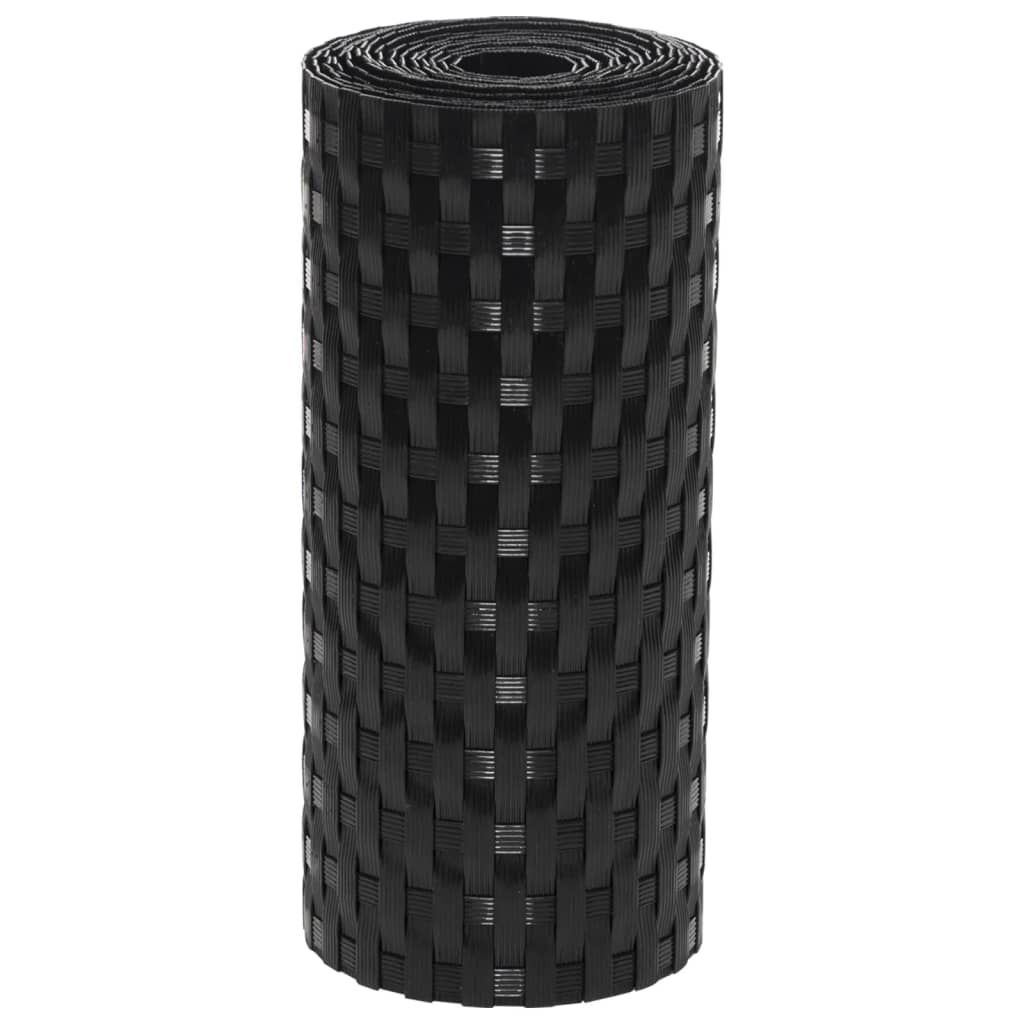 vidaXL Διαχωριστικά Βεράντας 5 τεμ. Μαύρο 255x19 εκ. Συνθετικό Ρατάν