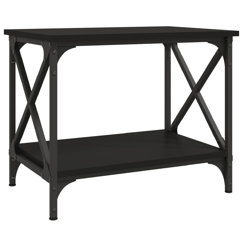 vidaXL Βοηθητικό Τραπέζι Μαύρο 55 x 38 x 45 εκ. από Επεξεργασμένο Ξύλο