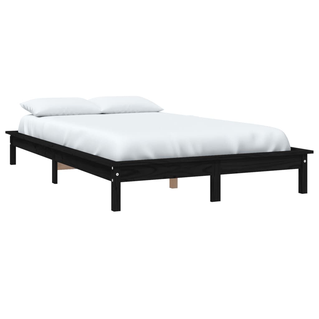 vidaXL Πλαίσιο Κρεβατιού Schwarz 140 x 190 εκ. από Μασίφ Ξύλο Πεύκου
