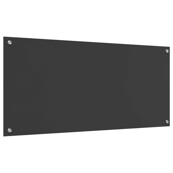 vidaXL Κουζίνα Πίσω τοίχος Σκούρο γκρι 110x50x0,6 εκ Γυαλί Tempered