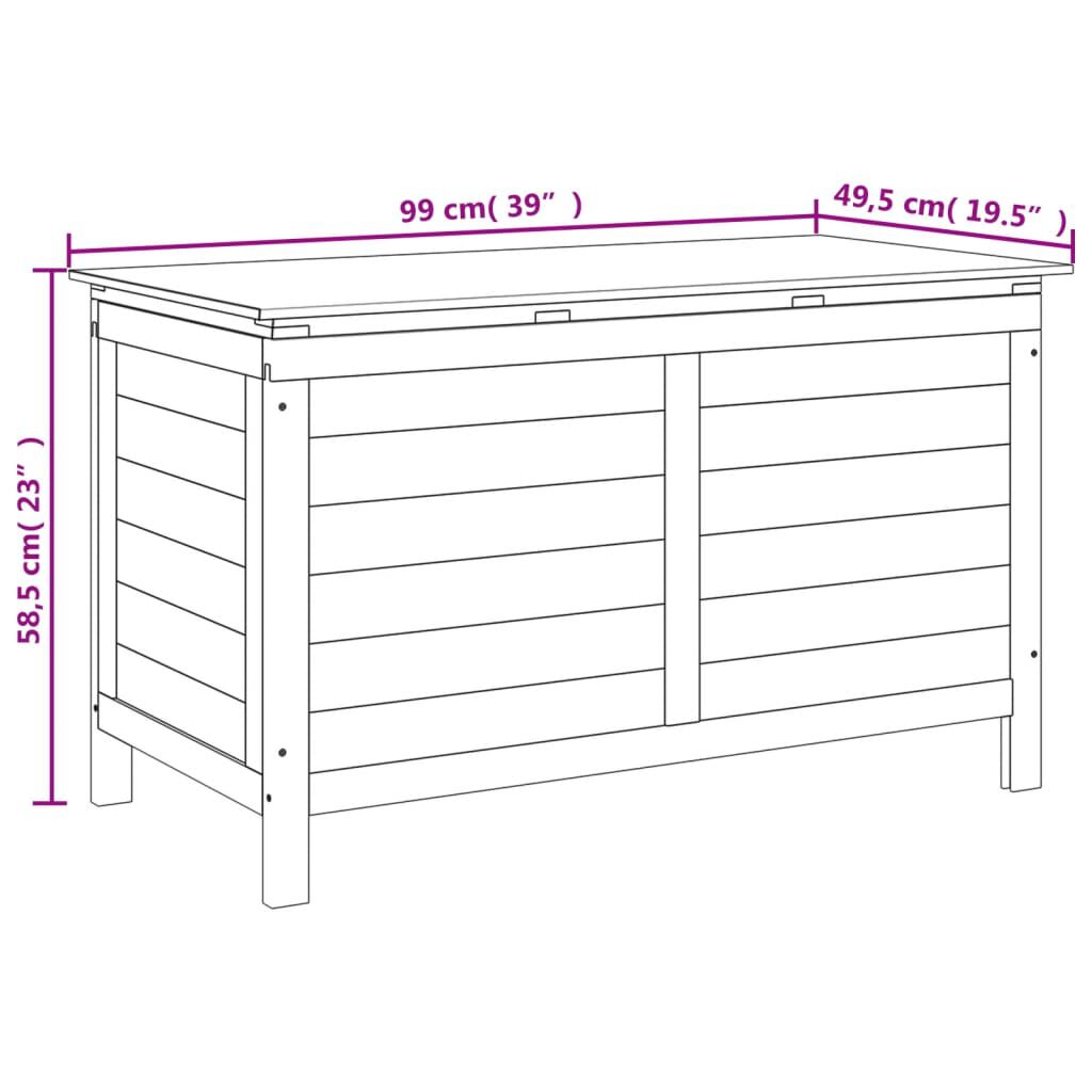 vidaXL Μπαούλο Αποθ. Κήπου Ανθρακί 99x49,5x58,5 εκ Μασίφ Ξύλο Ελάτης
