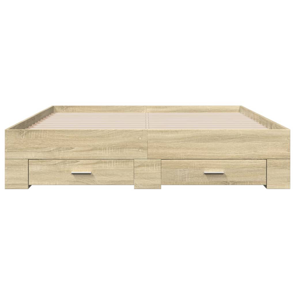 vidaXL Πλαίσιο Κρεβατιού με συρτάρια Sonoma Δρυς 160x200εκ. Επεξ. Ξύλο