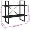 vidaXL Βιβλιοθήκη με 2 Ράφια Μαύρη 80 x 30 x 70 εκ. από Επεξ. Ξύλο