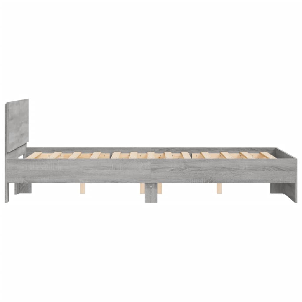 vidaXL Πλαίσιο Κρεβατιού με Κεφαλάρι Γκρι Sonoma 120x190 εκ.