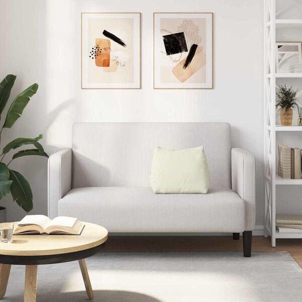 vidaXL Μαξιλάρι Πλάτης Κρεμ 45 x 20 x 35 εκ. Υφασμάτινο Κορντουρά