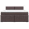 vidaXL Κρεβάτι Boxspring με Στρώμα Σκούρο Καφέ 180x200 εκ Υφασμάτινο