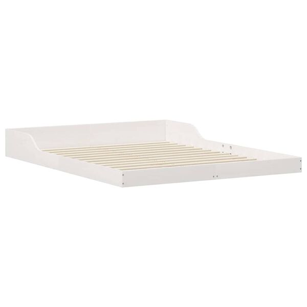 vidaXL Σκελετός Κρεβατιού Λευκό 140 x 220 cm Μασίφ ξύλο πεύκου