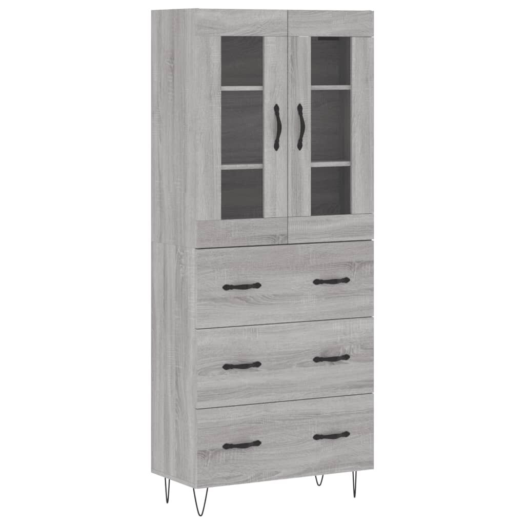 vidaXL Ντουλάπι Γκρι Sonoma 69,5 x 34 x 180 εκ. Επεξεργασμένο Ξύλο