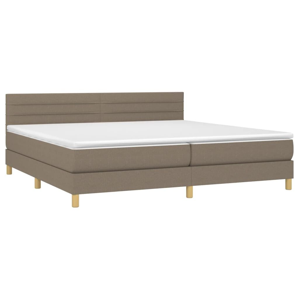 vidaXL Κρεβάτι Boxspring με Στρώμα Taupe 200x200 εκ. Υφασμάτινο