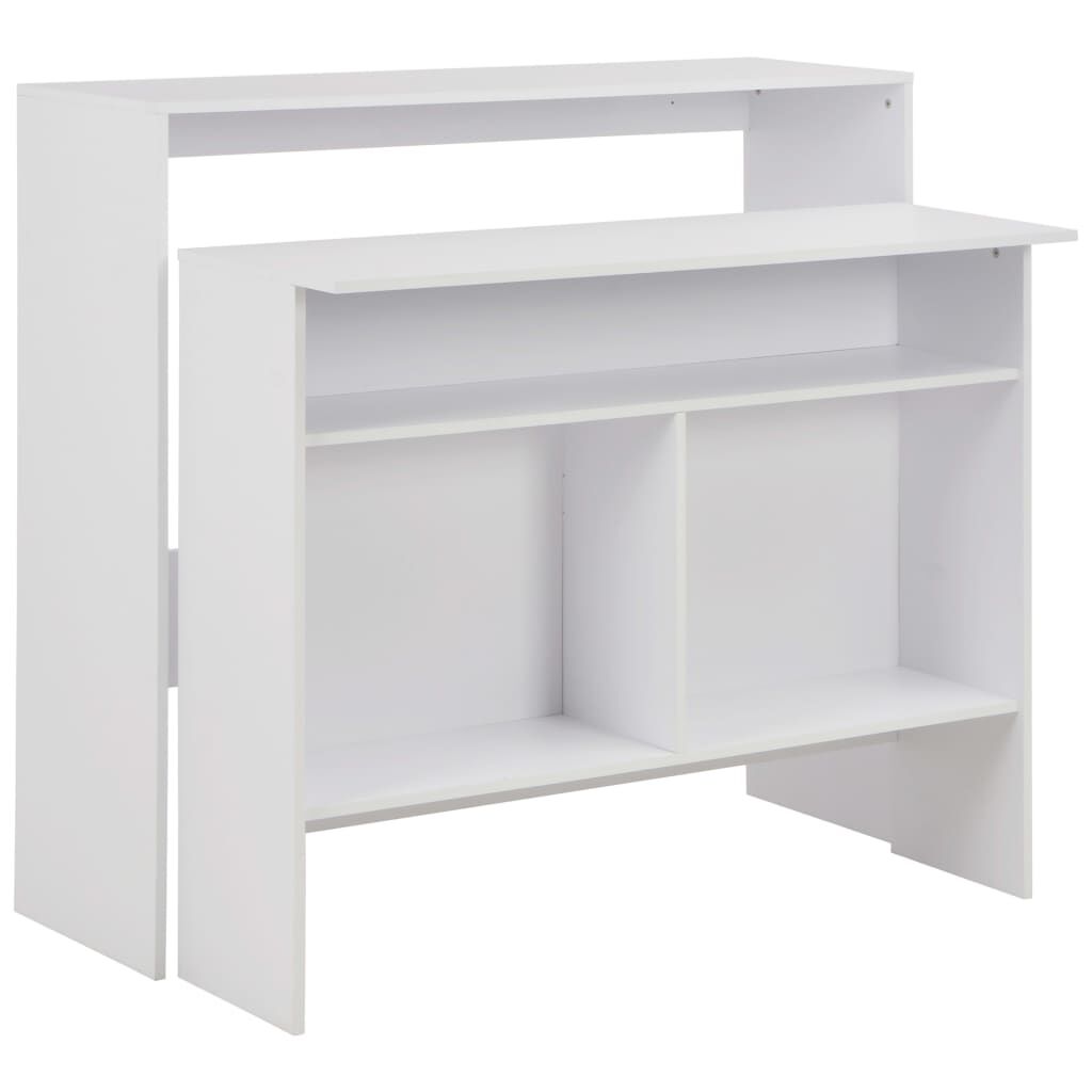 vidaXL Τραπέζι Μπαρ με 2 Επιφάνειες Λευκό 130 x 40 x 120 εκ.
