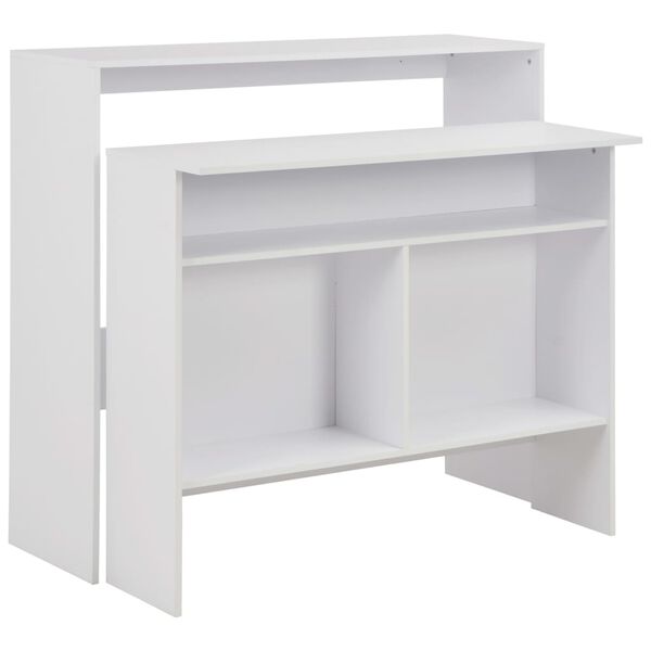 vidaXL Τραπέζι Μπαρ με 2 Επιφάνειες Λευκό 130 x 40 x 120 εκ.