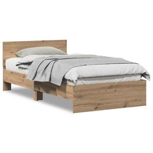 vidaXL Κρεβάτι με Κεφαλάρι Artisan Oak 100 x 200 cm Στερεό Ξύλο Δρυός