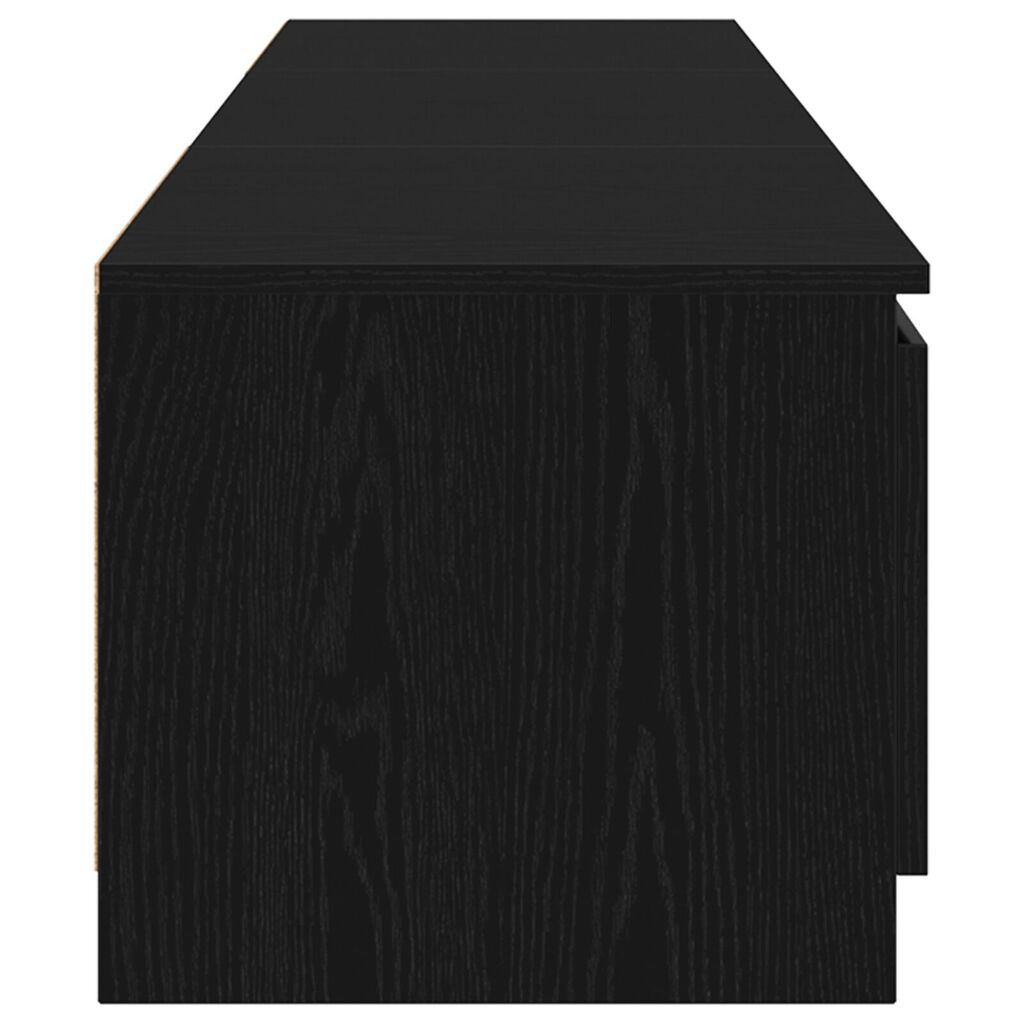 vidaXL Ντουλάπα Τηλεόρασης με Φώτα LED Μαύρο Δρύς 140x40x35,5 εκ. από επεξεργασμένο ξύλο