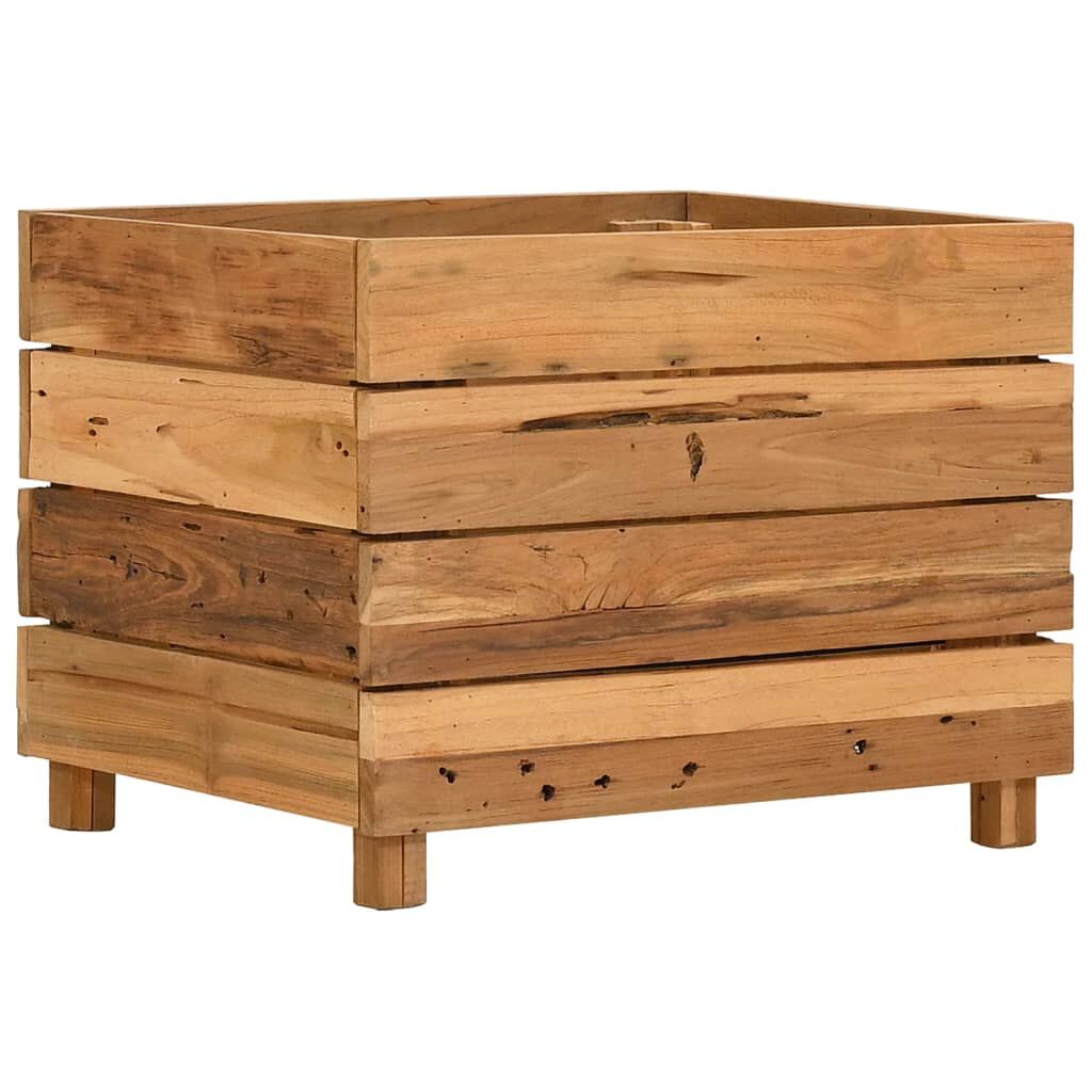 vidaXL Ζαρντινιέρα Υπερυψωμένη 50x40x38 εκ. Ανακυκλ. Ξύλο Teak/Ατσάλι