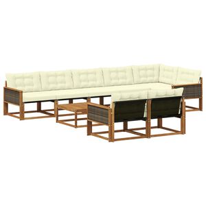 vidaXL &Sigma;&epsilon;&iota;&rho;ά &Kappa;&alpha;&nu;&alpha;&pi;έ &Epsilon;&xi;&omega;&tau;&epsilon;&rho;&iota;&kappa;&omicron;ύ &mu;&epsilon; &mu;&alpha;&xi;&iota;&lambda;ά&rho;&iota; 9 pcs &Phi;&upsilon;&sigma;&iota;&kappa;ό &kappa;&alpha;&iota; &Kappa;&rho;έ&mu;&alpha;