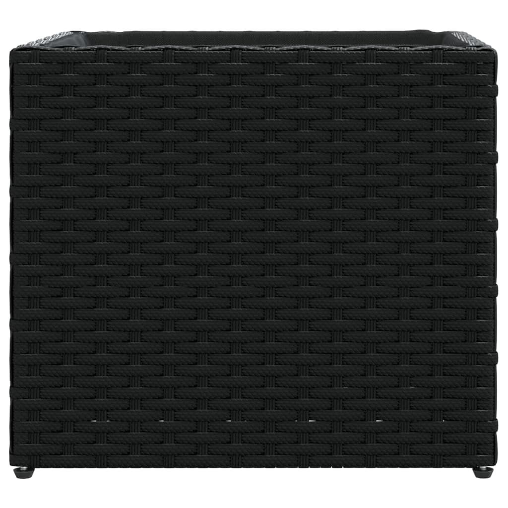 vidaXL Ζαρντινιέρα Κήπου Μαύρη 36x30x32 εκ. από Συνθετικό Ρατάν
