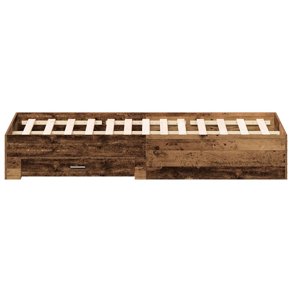 Bed Frame με Συρτάρια Παλαιού Ξύλου 180x200 εκ. Κατασκευασμένο Ξύλο