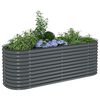 vidaXL Ζαρντινιέρα Υπερυψωμένη Γκρι 240x80x81 εκ. Γαλβανισμ. Χάλυβας