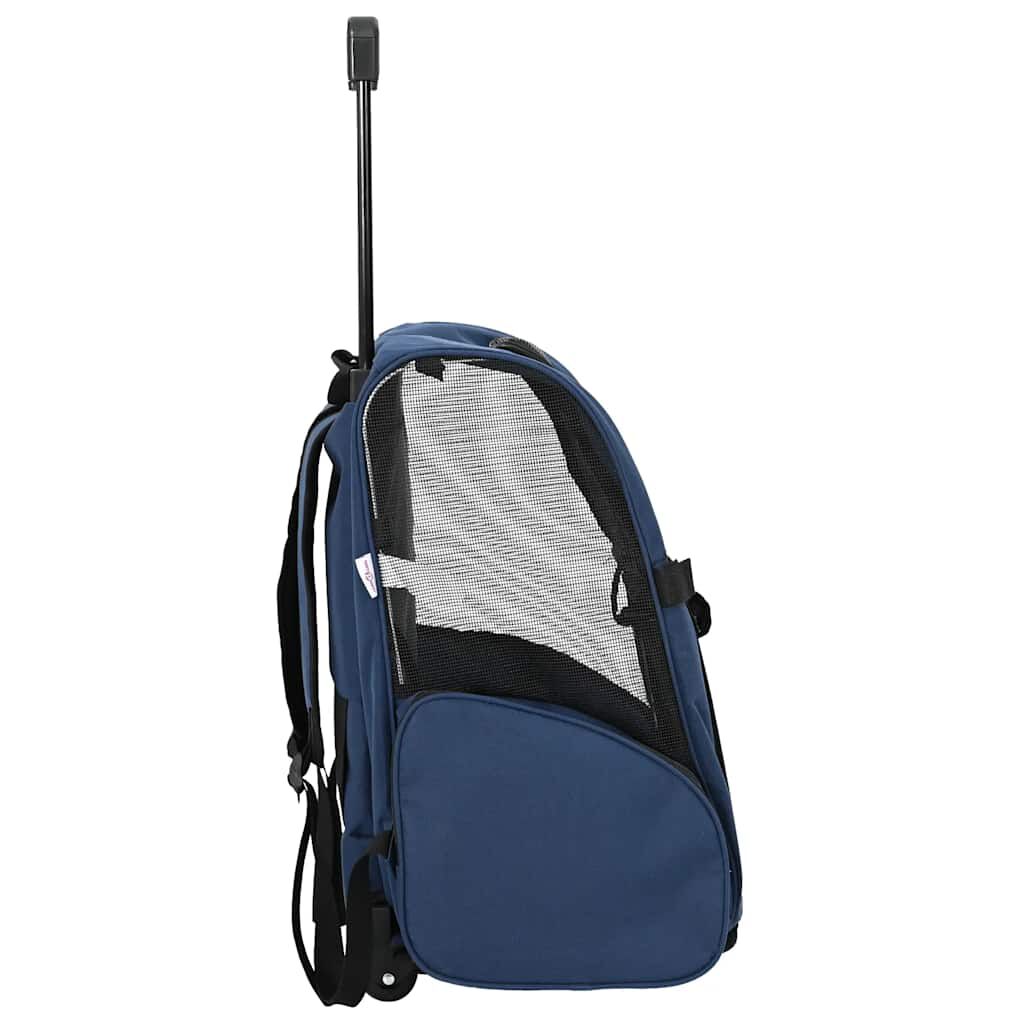 vidaXL Καρότσι Κατοικίδιων 3 σε 1 Μπλε 48x32x57 εκ. από Ύφασμα Oxford