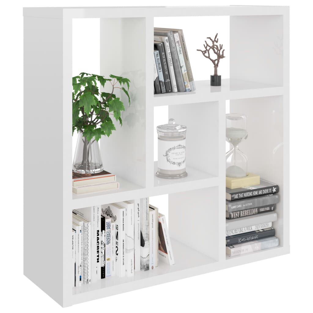 vidaXL Ραφιέρα Τοίχου Γυαλιστερό Λευκό 45,1x16x45,1 εκ. από Επεξ. Ξύλο