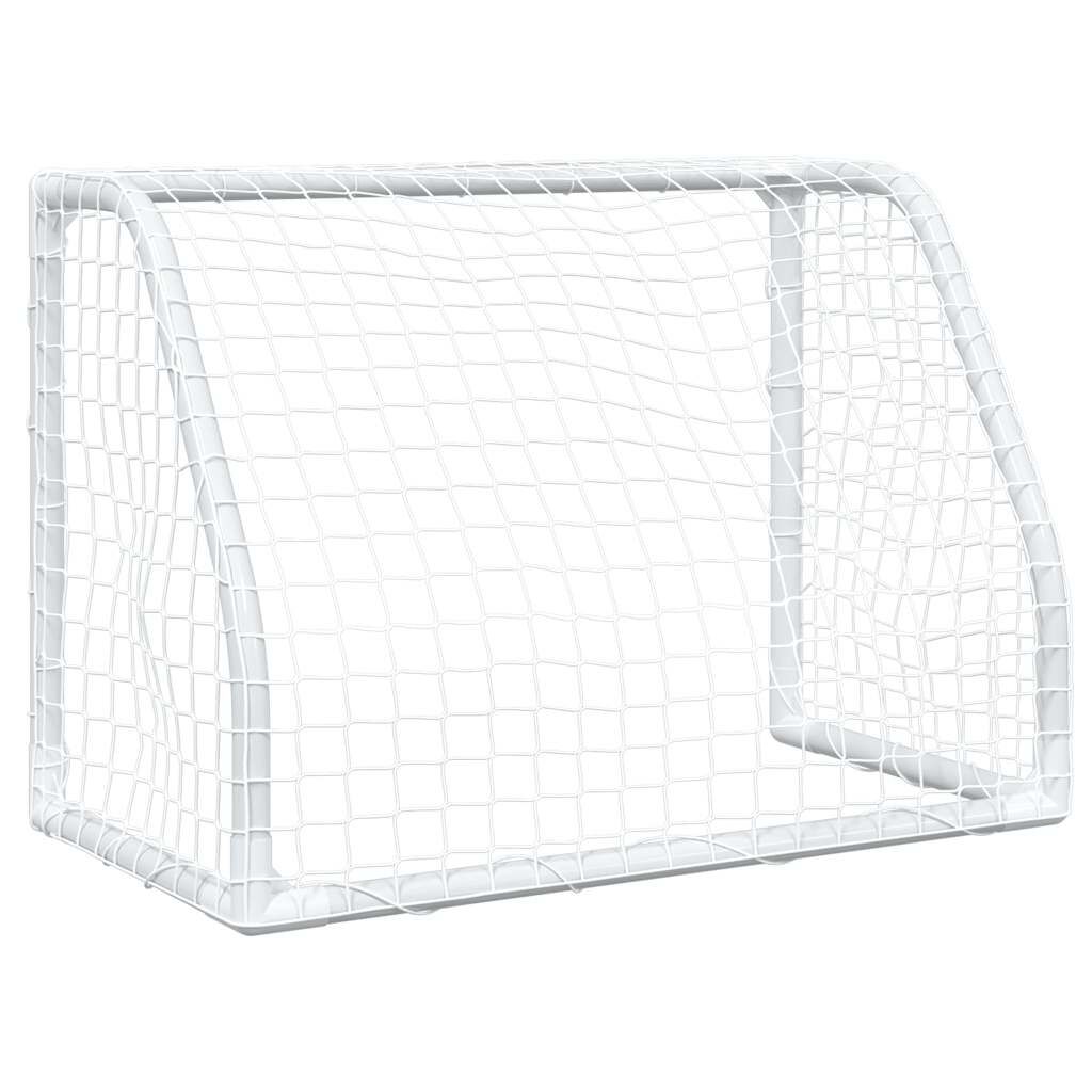 vidaXL Τέρματα Παιδικά 2 Τεμ. Λευκά 64x35x48 εκ. Μεταλλικά με Μπάλα