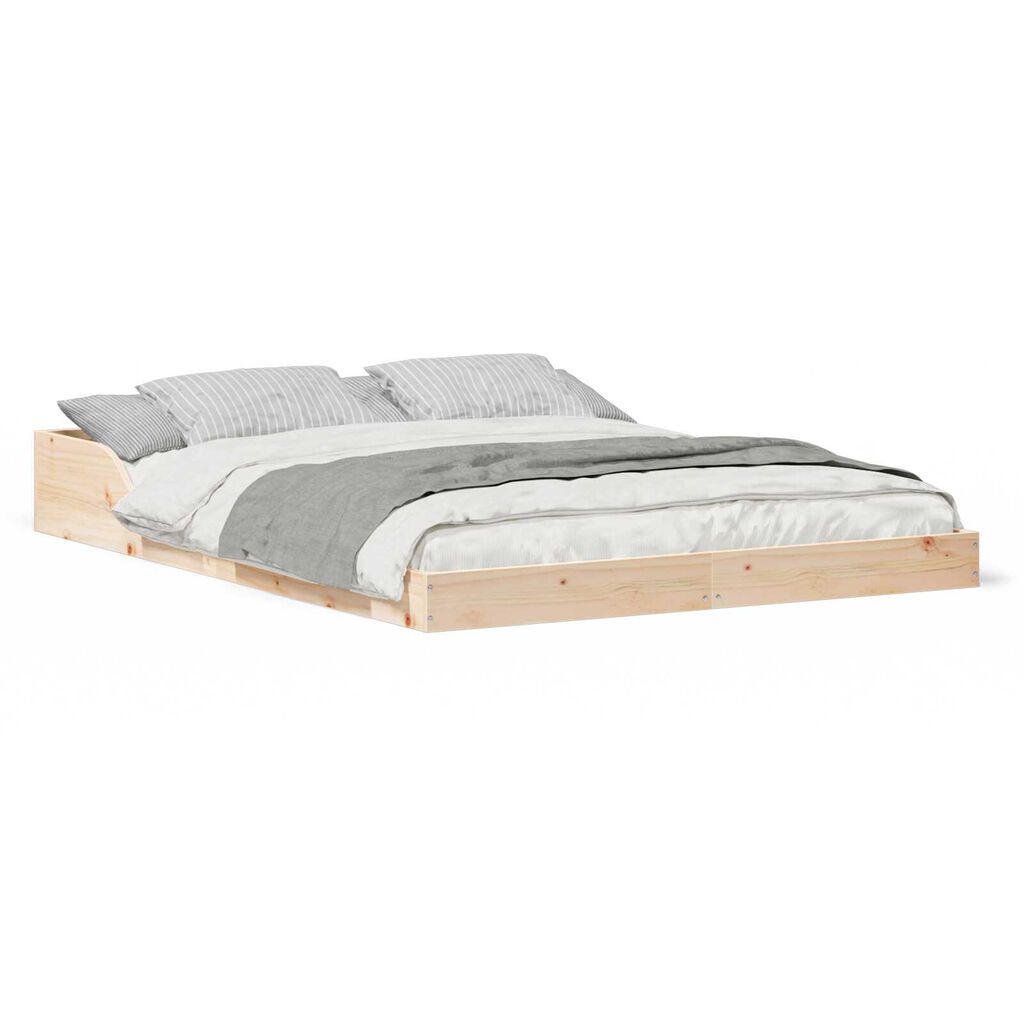 vidaXL Σκελετός Κρεβατιού Καφέ 120 x 200 cm Μασίφ ξύλο πεύκου