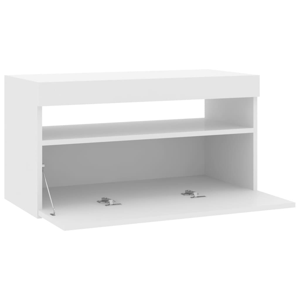 vidaXL Έπιπλο Τηλεόρασης με LED Λευκό 75 x 35 x 40 εκ.