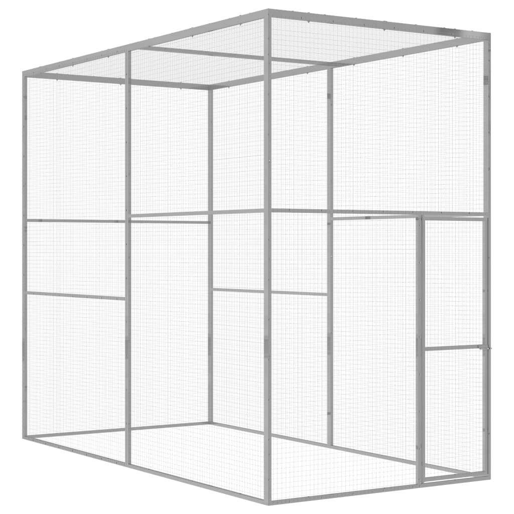vidaXL Κλουβί Γάτας 3 x 1,5 x 2,5 μ. από Γαλβανισμένο Χάλυβα