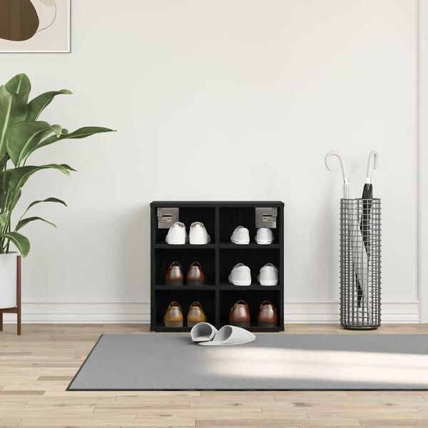 vidaXL Ντουλάπα Παπουτσιών με ράφι Μαύρη δρυς 52 x 30 x 50.5 εκ.