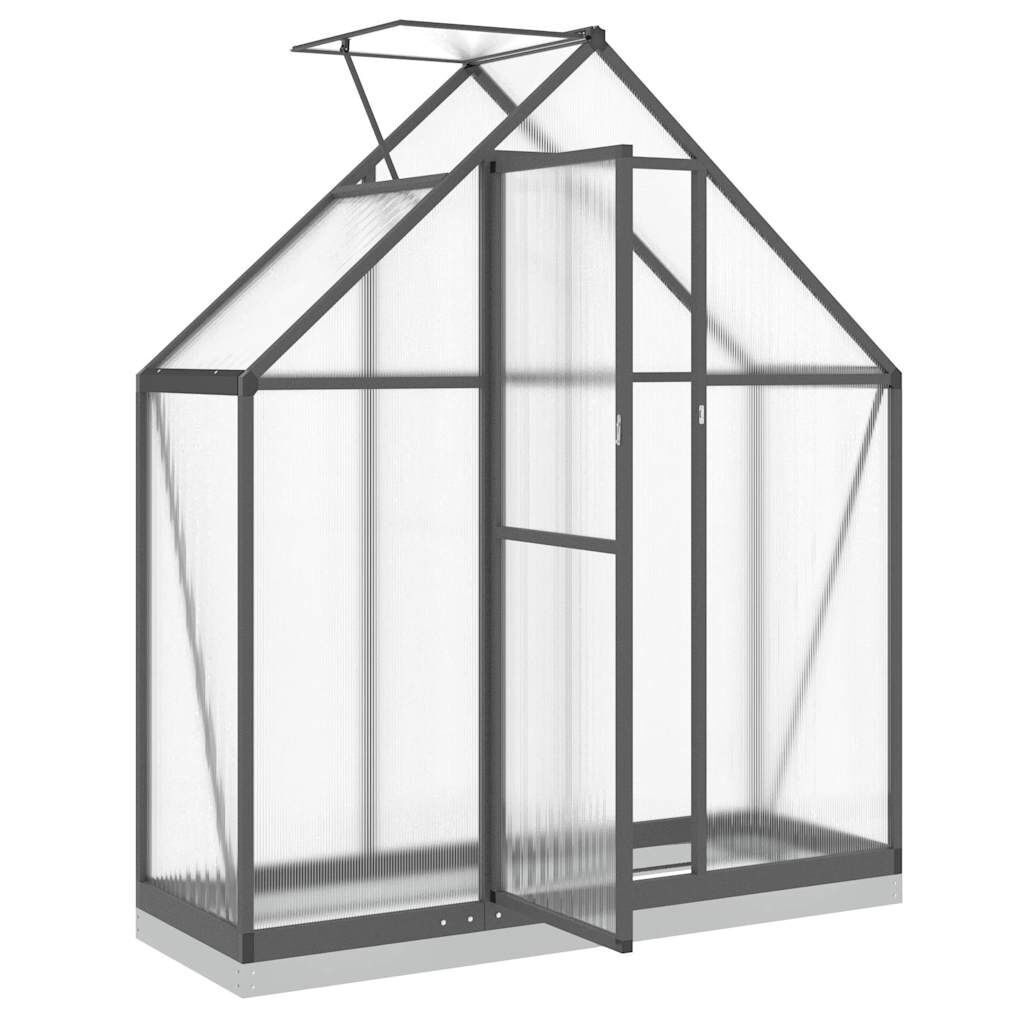 vidaXL Θερμοκήπιο με Πλαίσιο Βάσης Ανθρακί 169x58x202 εκ. Αλουμίνιο