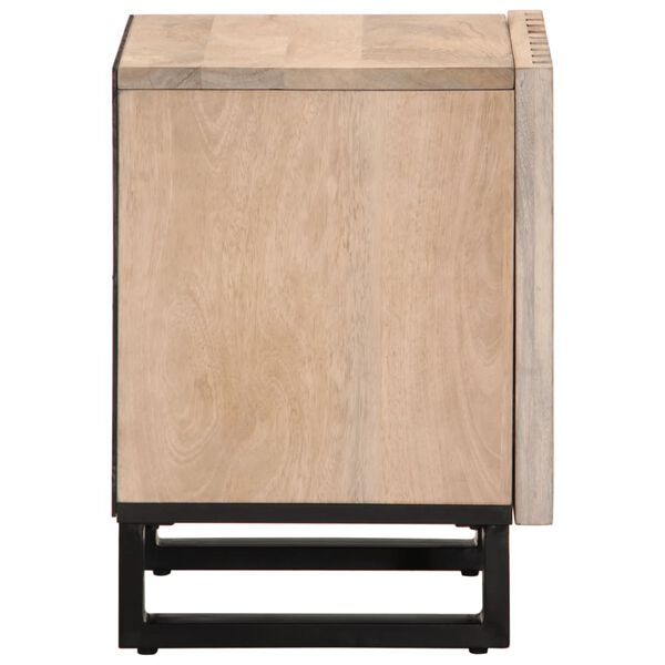 vidaXL Κομοδίνο 40 x 34 x 46 εκ. από Μασίφ Ξεβαμμένο Ξύλο Μάνγκο