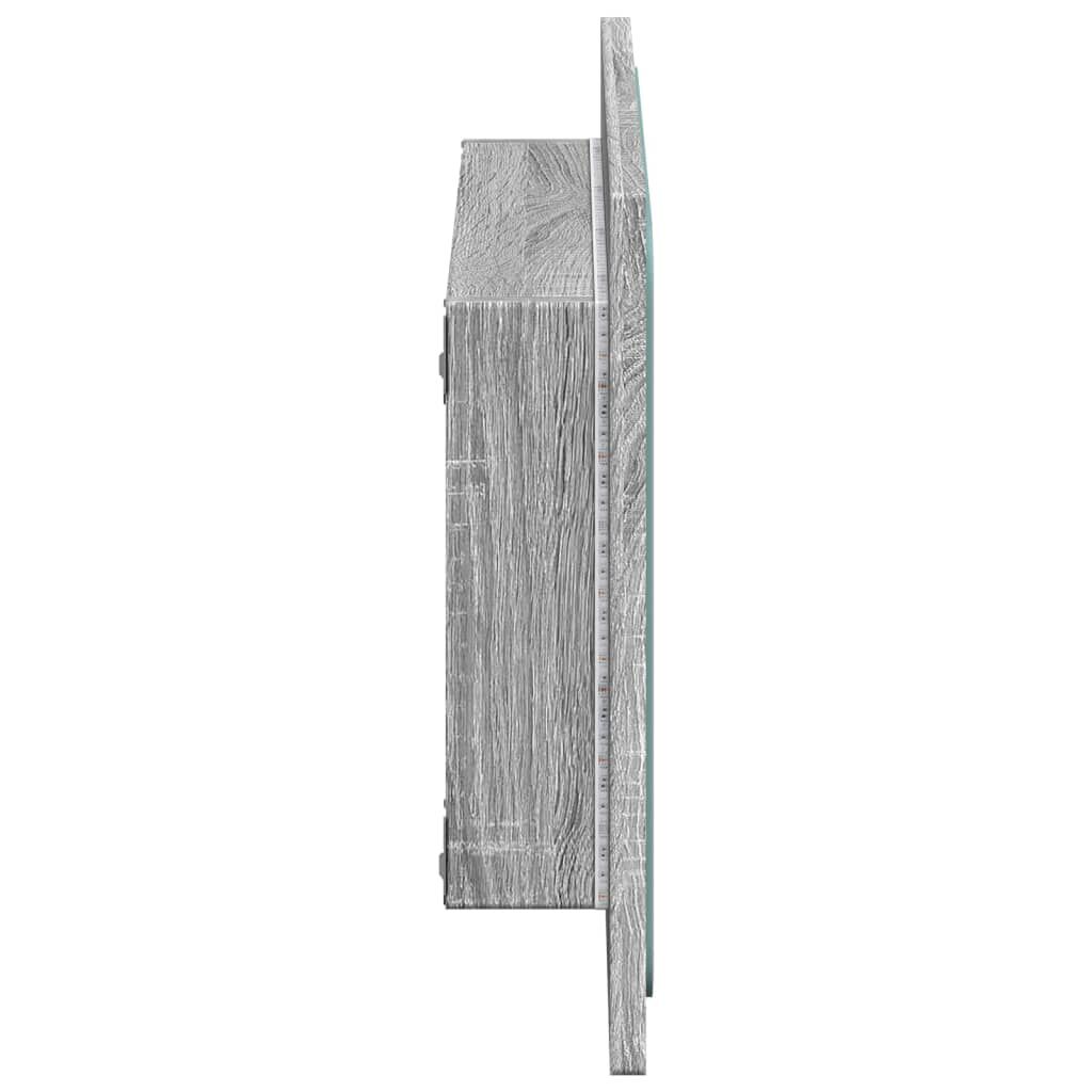 vidaXL Καθρέφτης Μπάνιου Γκρι Sonoma 60x8,5x38 εκ. Επεξεργασμένο Ξύλο