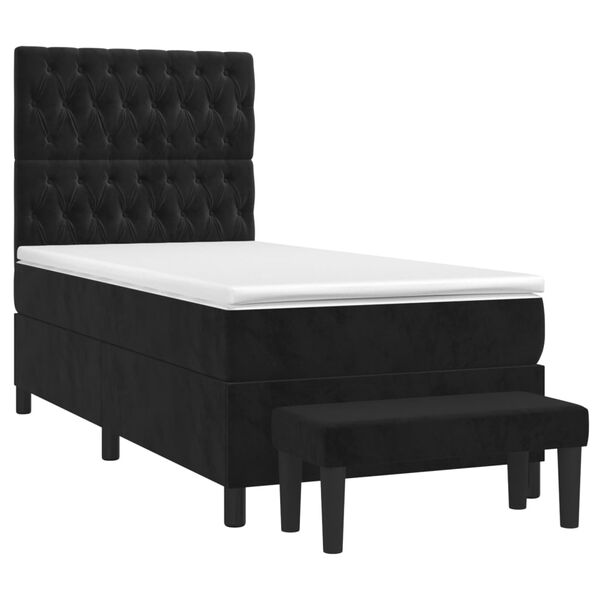 vidaXL &Kappa;&rho;&epsilon;&beta;ά&tau;&iota; Boxspring &mu;&epsilon; &Sigma;&tau;&rho;ώ&mu;&alpha; &Mu;&alpha;ύ&rho;&omicron; 90x190 &epsilon;&kappa;. &Beta;&epsilon;&lambda;&omicron;ύ&delta;&iota;&nu;&omicron;