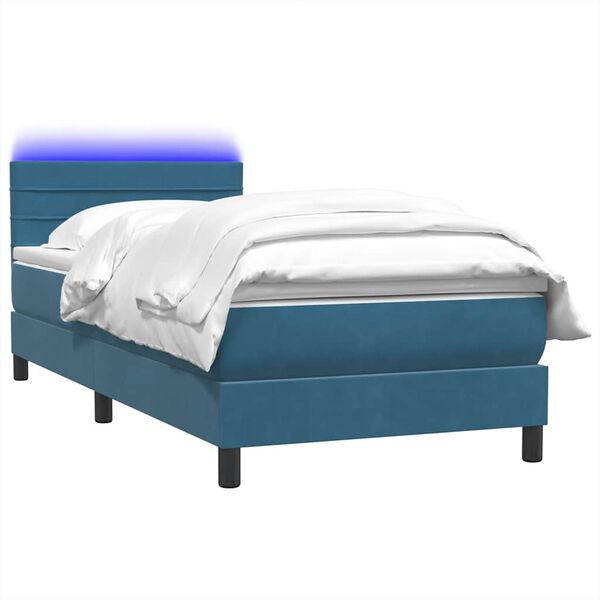 vidaXL &Kappa;&rho;&epsilon;&beta;ά&tau;&iota; Boxspring &mu;&epsilon; &Sigma;&tau;&rho;ώ&mu;&alpha; & LED &Sigma;&kappa;&omicron;ύ&rho;&omicron; &Mu;&pi;&lambda;&epsilon; 90x220 &epsilon;&kappa;. &Beta;&epsilon;&lambda;&omicron;ύ&delta;&iota;&nu;&omicron;